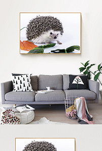 刺猬装饰画 时尚唯美艺术中的灵动生灵