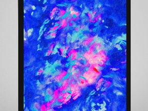 蓝色肌理抽象油画艺术 玄关挂画与健身空间的完美融合